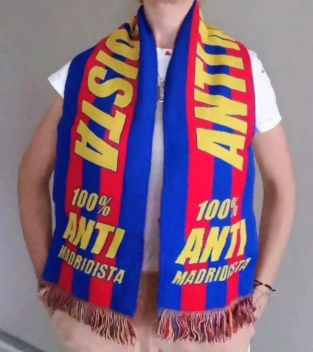 Antimadridista 100%, szalik kibica, granatowy, nowy, okazja!