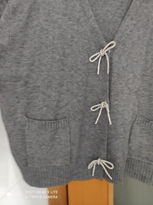 Casaco de malha cinza