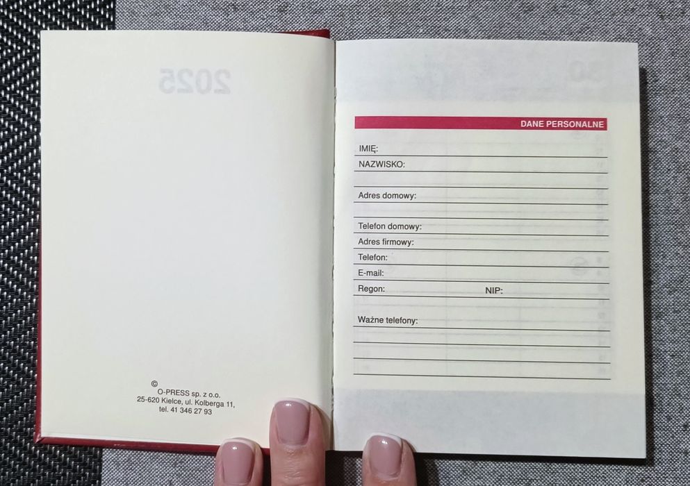 NOWY Kalendarz 2025 - elegancki bordowy