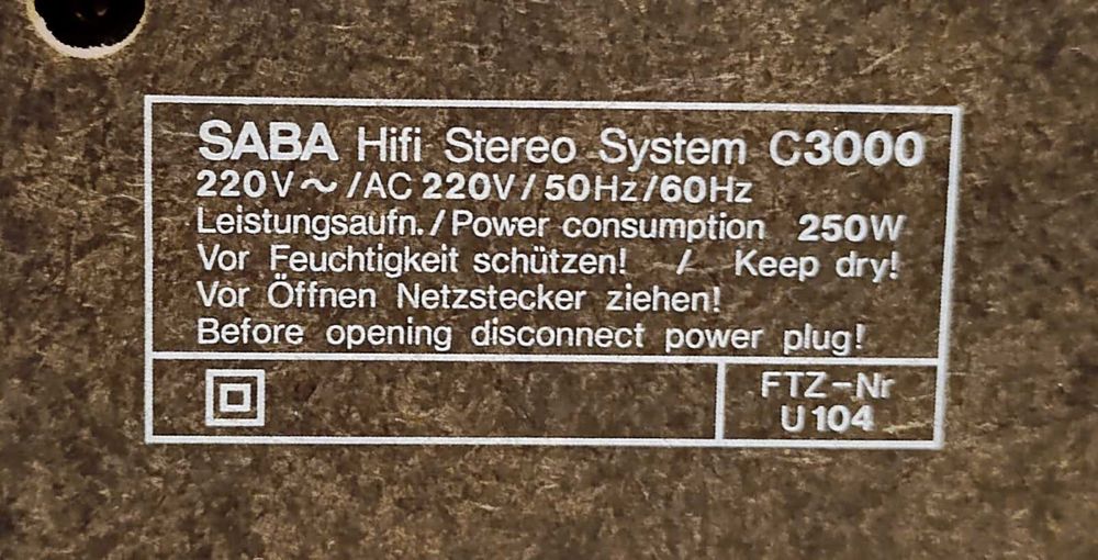 Продам SABA Hi Fi Stereo Audio System C3000 з програвачем вінілу