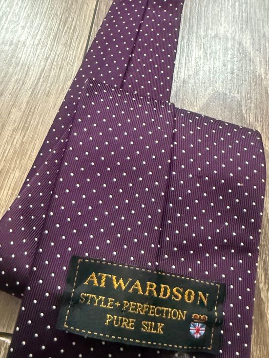 Atwardson krawat jedwabny Śliwka fiolet burgund