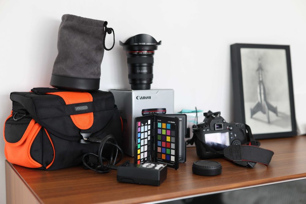 Zestaw: Canon 6D + EF 17-45 4 + EF 50 1.8 + Dodatki