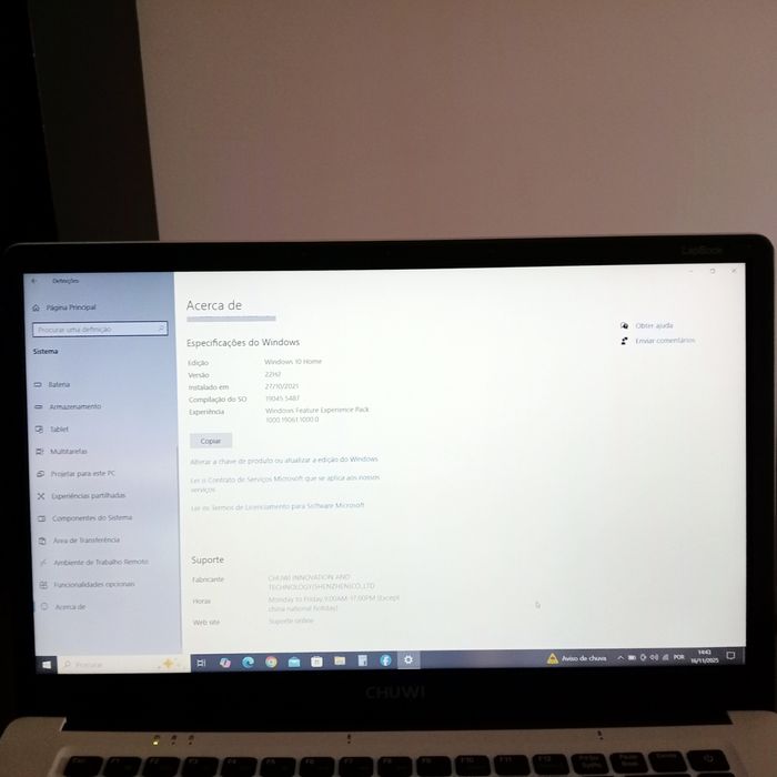 Laptop Chuwi  branco como novo + Acessórios novos