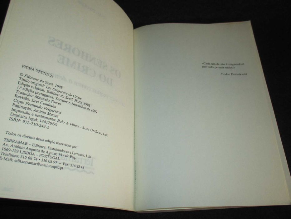 Livro Os Senhores do Crime Jean Ziegler