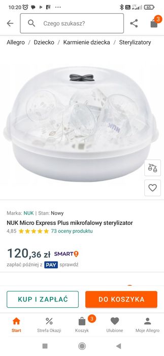 Sterylizator do butelek