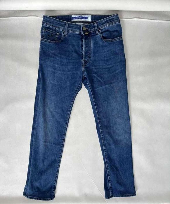 Granatowe bawełniane spodnie Jacob Cohen Bard męskie 32