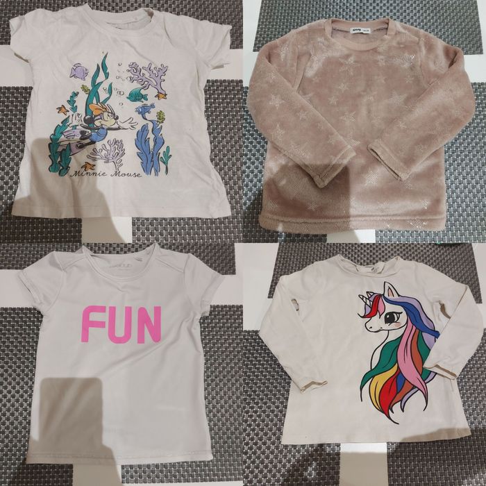 Ubrania dziewczęce czapki bluzki leginsy jeansy buty r.92-116