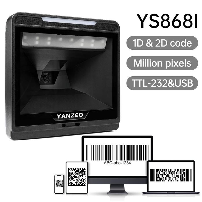 Yanzeo YS868i 2D Barcode Scanner Flatbed Desktop Leitor de código de b