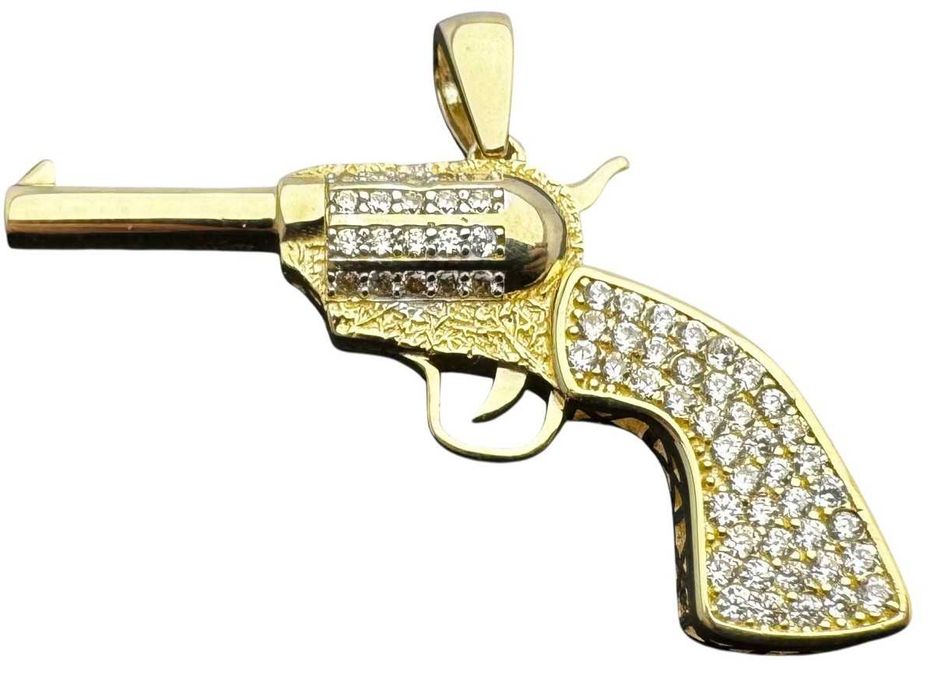 Wyjątkowa Złota Zawieszka Rewolwer Pistolet 585p 4,95g | Poznań | Przymierz Na Miejscu