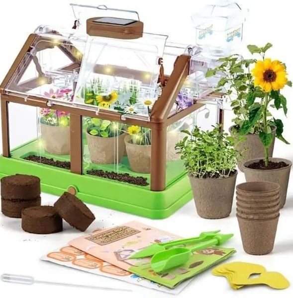 Ботанічні експерименти 2види,теплиця з поливом насіння,набір садівника