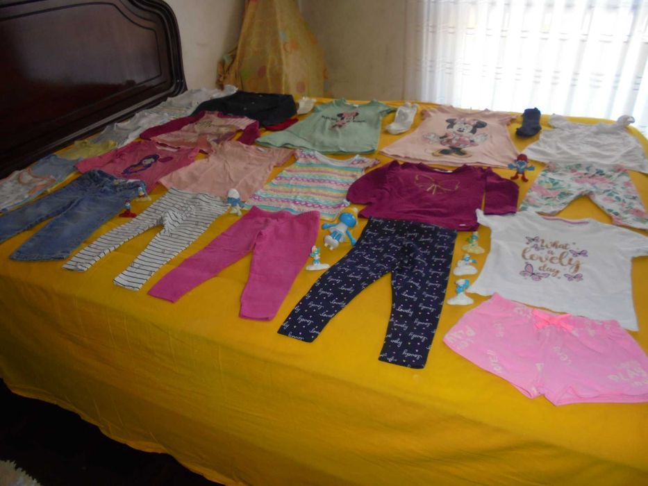 Girls' clothing lot and toys