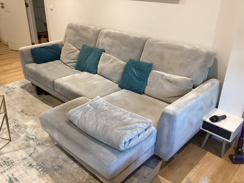 Sofá cinza Slatorp Ikea 3 lugares com chaise longue