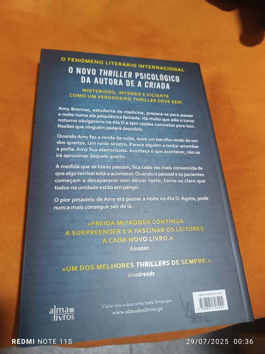 Livro NOVO ALA D da FREIDA McFADDEN autora do Bestseller Mundial a Cri