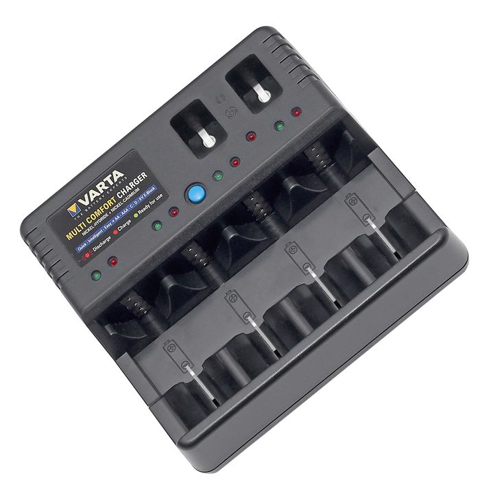 Carregador universal VARTA 57040 Multi Comfort Charger – AA / AAA / C / D / 9V – Ni-MH / Ni-Cd – Testado