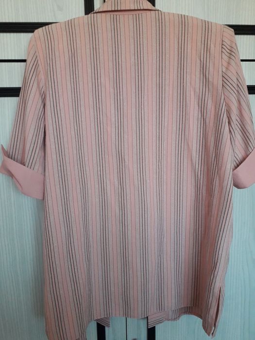 Bluzka rozowa krotkirekaw elegancka kardigan vintage emark narzutka xl