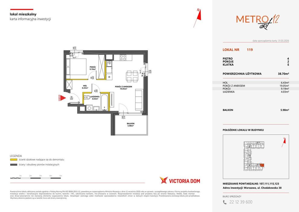 2-pokojowe mieszkanie 38m2 + balkon Bez Prowizji