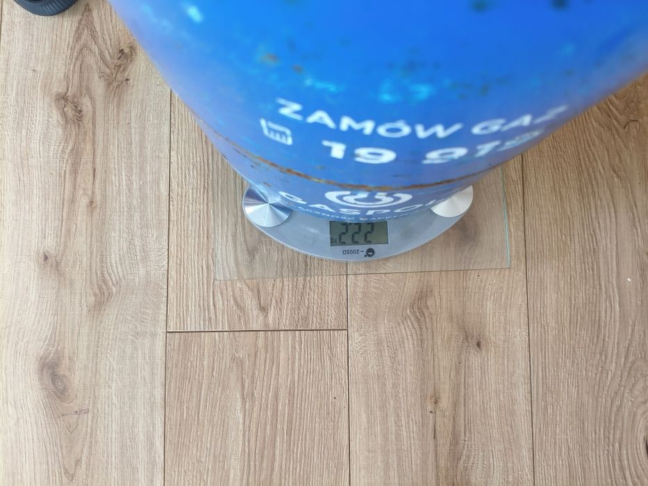 Komplet: pełna butla propan butan 11kg + taboret żeliwny 9.8 kw + reduktor 37 mbar
