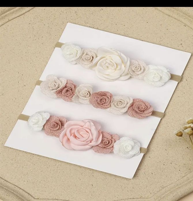 Śliczne opaski dla dziewczynki 0-12miesięcy