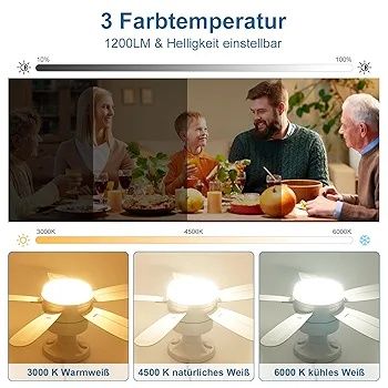 Wentylator sufitowy LED 40cm 6 prędkości O601