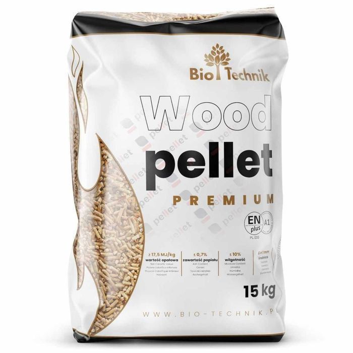 Pellet drzewny A1 EnPlus BIOTECHNIK Seven Biopelet Olczyk Drewno Bryki
