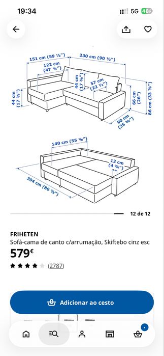 Sofa Ikea - bom estado