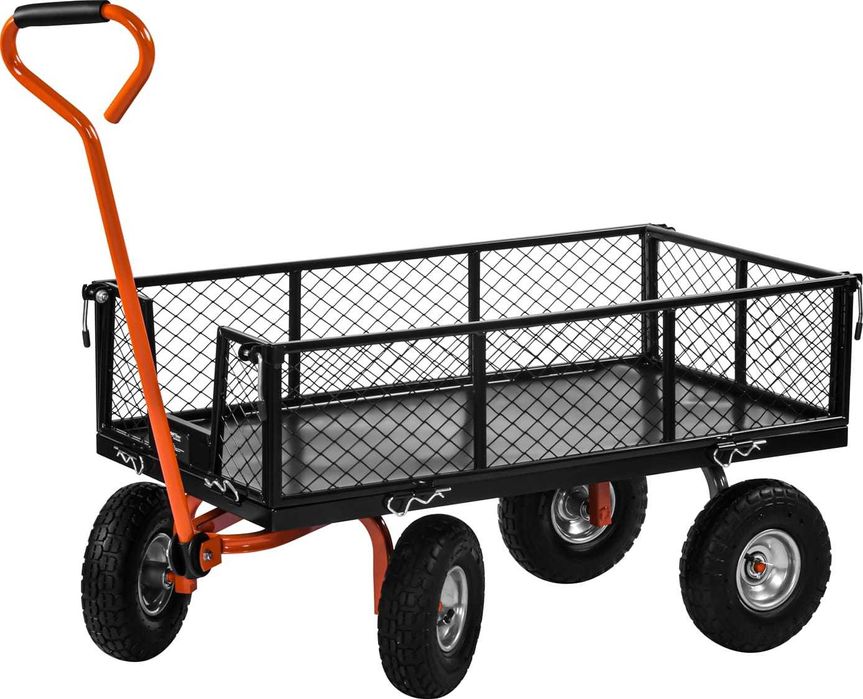 WÓZEK OGRODOWY TRANSPORTOWY 125L 400KG Składany z uchwytem hakiem