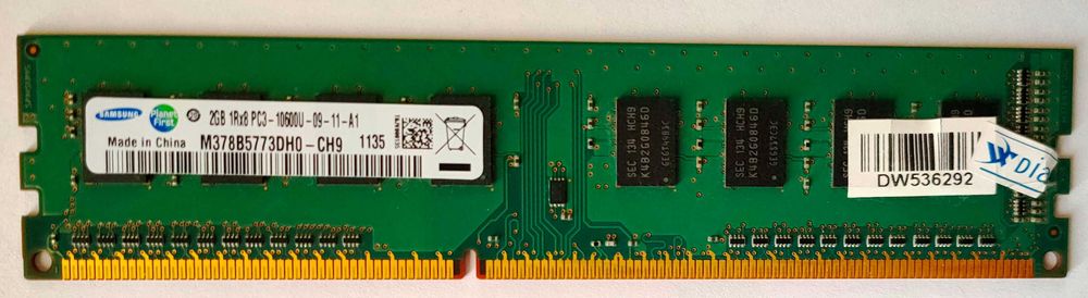 Оперативна пам'ять samsung m378b5773dh0 2gb ddr3 1333mhz, Б/У