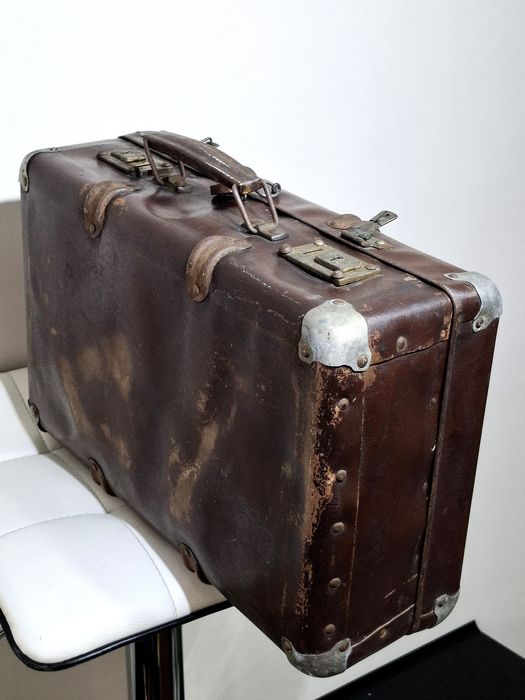 Walizka zabytkowa kłódka Komar vintage