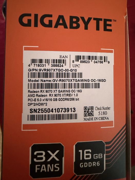 Gigabyte RX9070XT Gaming OC Nova