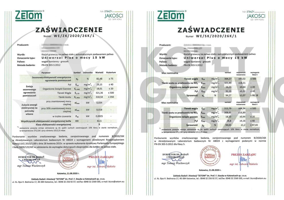 Piec, kocioł CO Uniwersal plus 15kW na ekogroszek+pellet 5 KLASA
