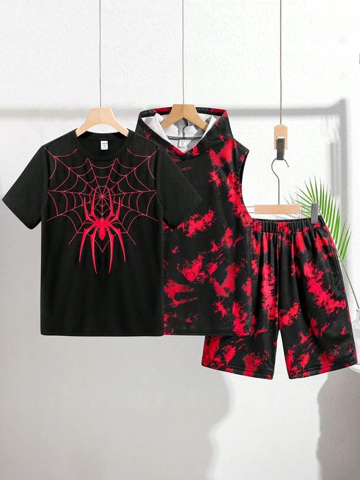 Komplet chłopięcy dwuczęściowy tie dye SHEIN 128