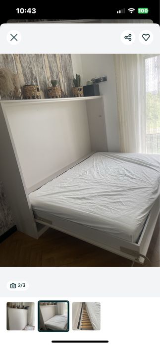 Łóżko 140 x 200 chowane w szafie łóżko w szafie