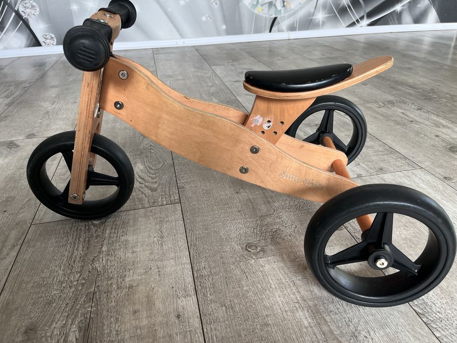 Rowerek biegowy drewniany milly mally 2w1 trójkołowy 12-36 miesięcy