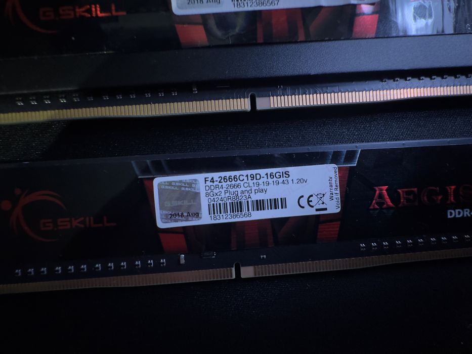 G.Skill Aegis CL19 2666mhz DDR4 8x2
