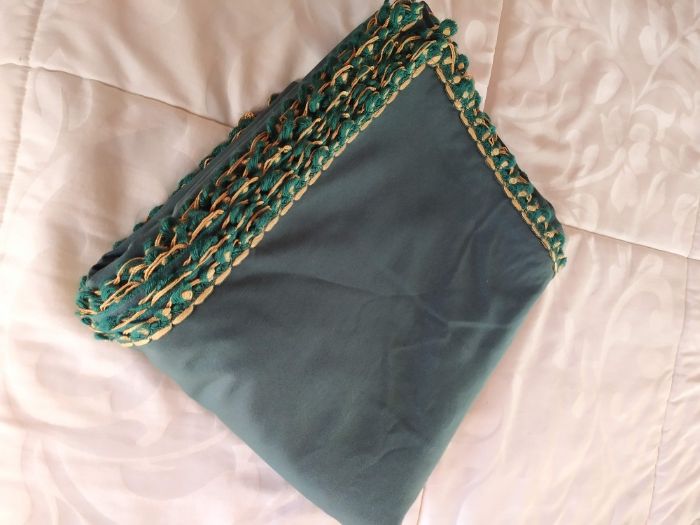 Natal - Toalha para mesa com debrum de cor "verde garrafa"