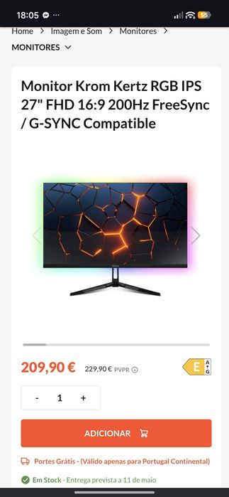 Monitor gaming krom kertz