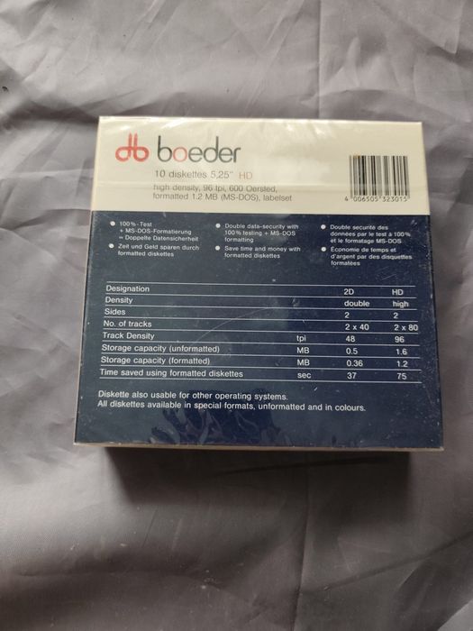 10 Nowych Dyskietek Boeder 5.25 zafoliowane
