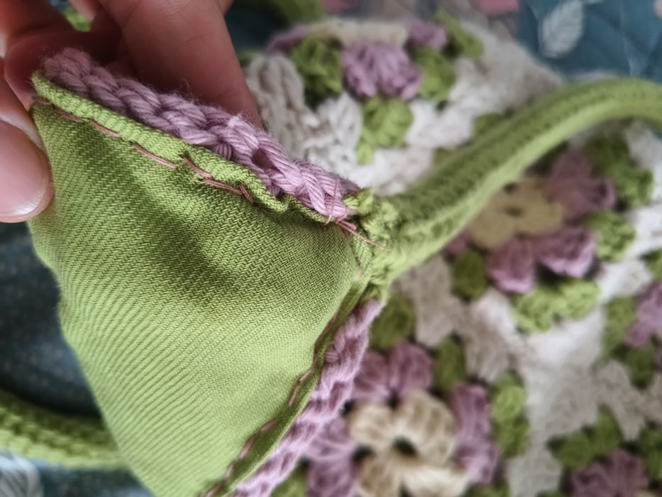 Szydełkowa torba handmade rękodzieło kwadraty babuni