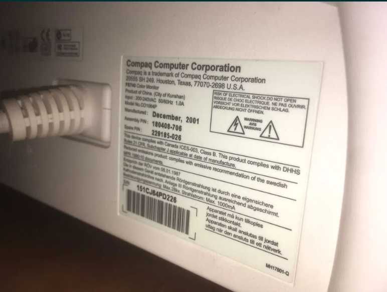 Compaq Monitor (MH17801-Q)64309924018947121