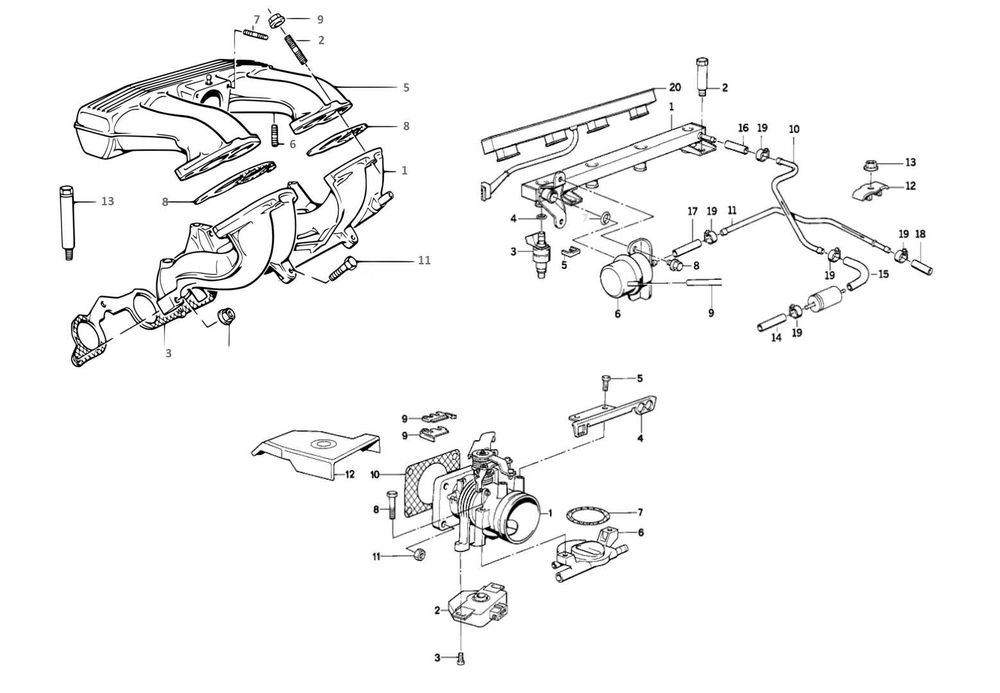 Colector de admissão M40B16 BMW E30 Touring de 1993 (Injectores Lucas)