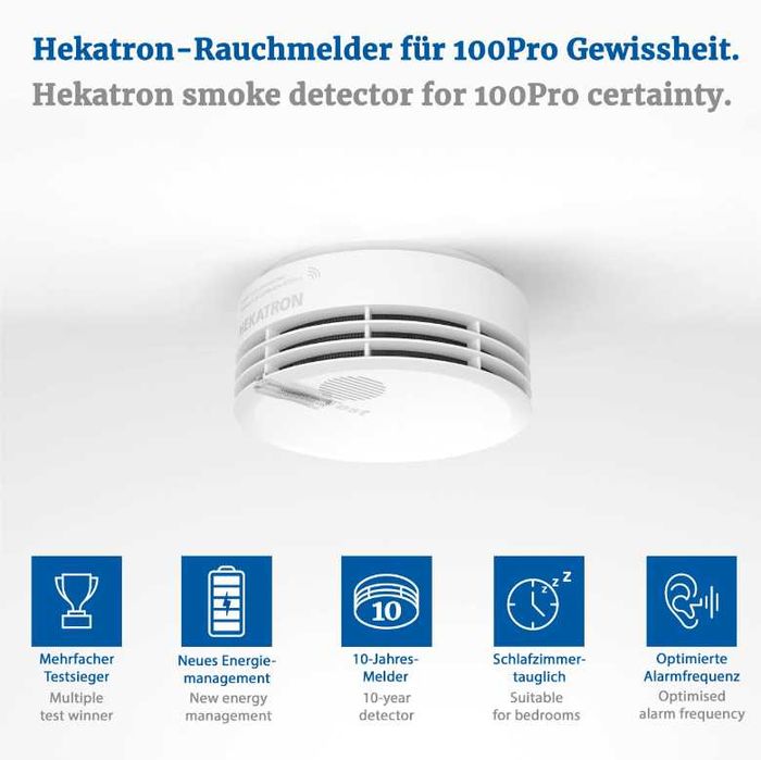 Czujnik detektor dymu HEKATRON Genius Plus biały