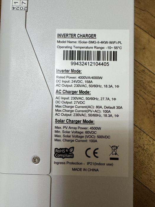 Гибридный солнечный инвертор powland 4 kw wifi 4 квт 4000в 24v 24в