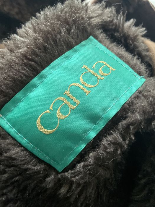 Płaszcz męski skora zamszowa owczy kołnierz C&A Canda XL Vintage PRL