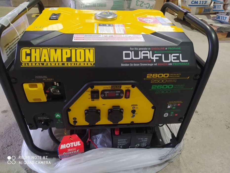 Генератор Champion CPG3500E2 бензин-газ 2.8 кВт  2*230в