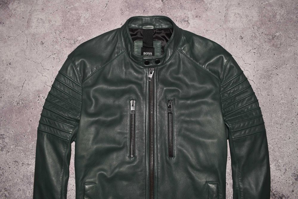 Hugo Boss Leather Bomber (Чоловіча Преміальна Шкіряна Куртка Бомбер )