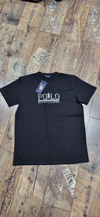 Czarna koszulka męska premium logo konik t-shirt M