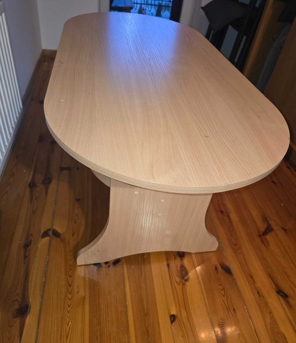 drewniana owalna ława   120cm x 60cm