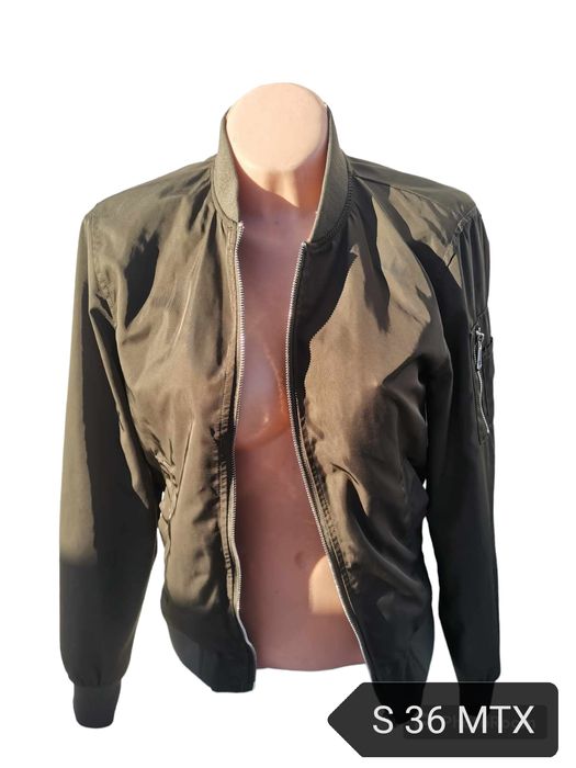 Kurtka bomberka S 36 khaki jesienna wiosenna ciemna zieleń jackets
