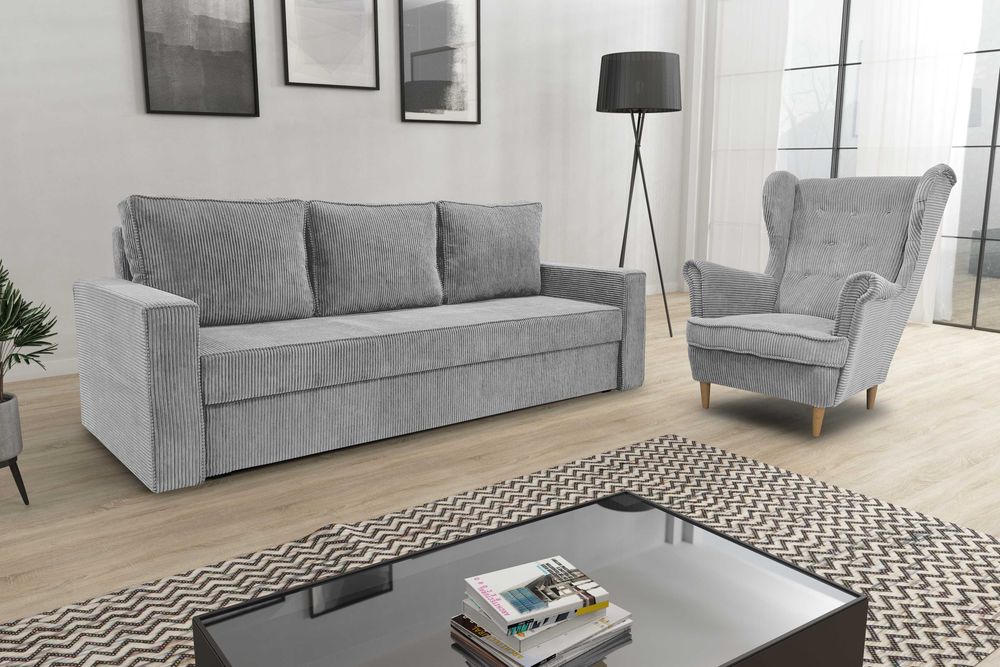 Zestaw komplet wypoczynkowy kanapa Sofia + fotel Uszak. Wersalka, sofa