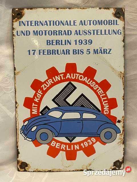 Niemiecki szyld emaliowany, Berlin 1939